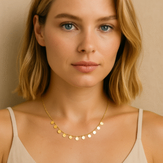collier ras de cou avec petites médailles