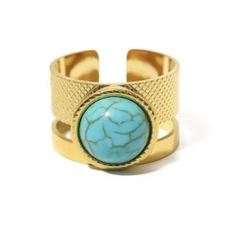 Bague turquoise ajustable reglable