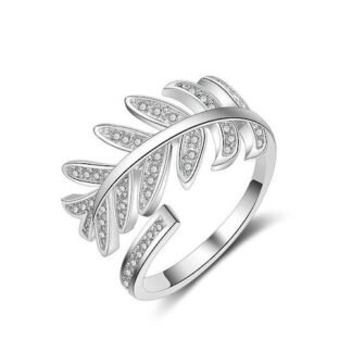 Bague feuille argent