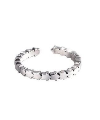 bague fine etoiles argent