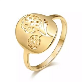 bague medaille fleur