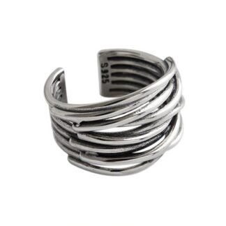 bague multirangs argent