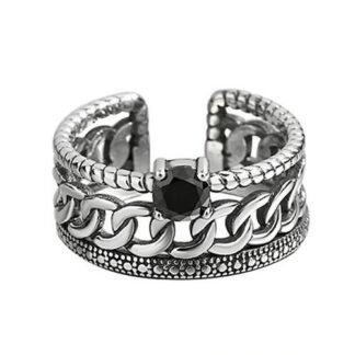 bague trois rangs argent