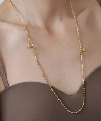 collier long tendance en acier inoxydable