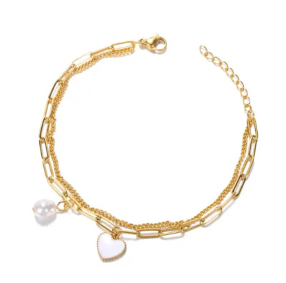 bracelet de cheville coeur