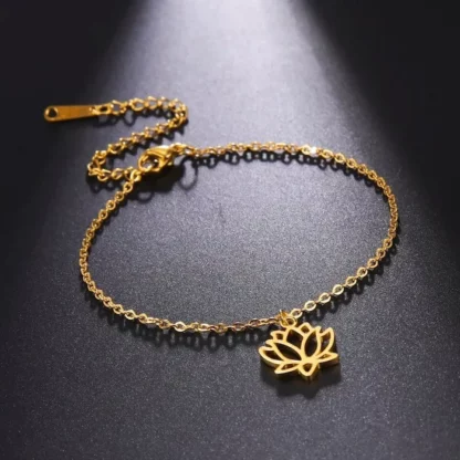 bracelet de cheville yoga avec fleur de lotus