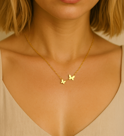 Collier papillon acier inoxydable