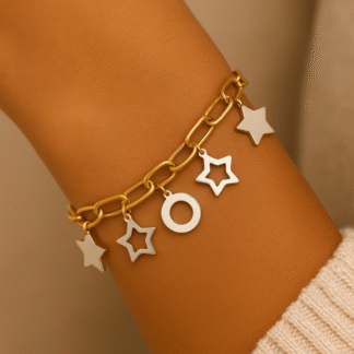 bracelet pour femme avec breloques en acier inoxydable