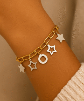 bracelet pour femme avec breloques en acier inoxydable