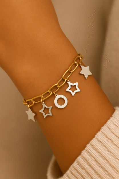 bracelet pour femme avec breloques en acier inoxydable