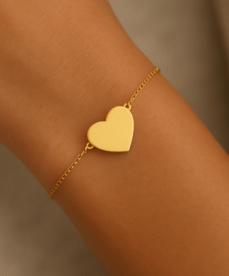 bracelet minimaliste avec coeur en acier inoxydable