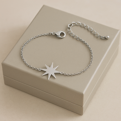 bracelet etoile polaire acier inoxydable