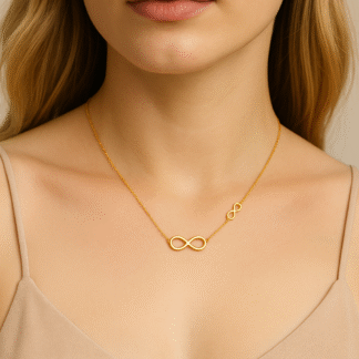 collier avec pendentifs infini en acier inoxydable